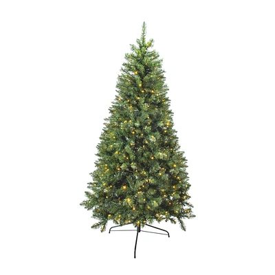 Danson Decor Artificial Christmas Tree with String Lights - 2.13m - Green