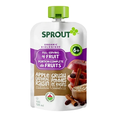Sprout Organic Puree - Apple Oatmeal Raisin - 128ml