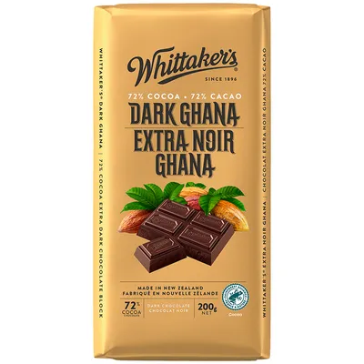 Whittakers 72% Cocoa Dark Ghana - 200g