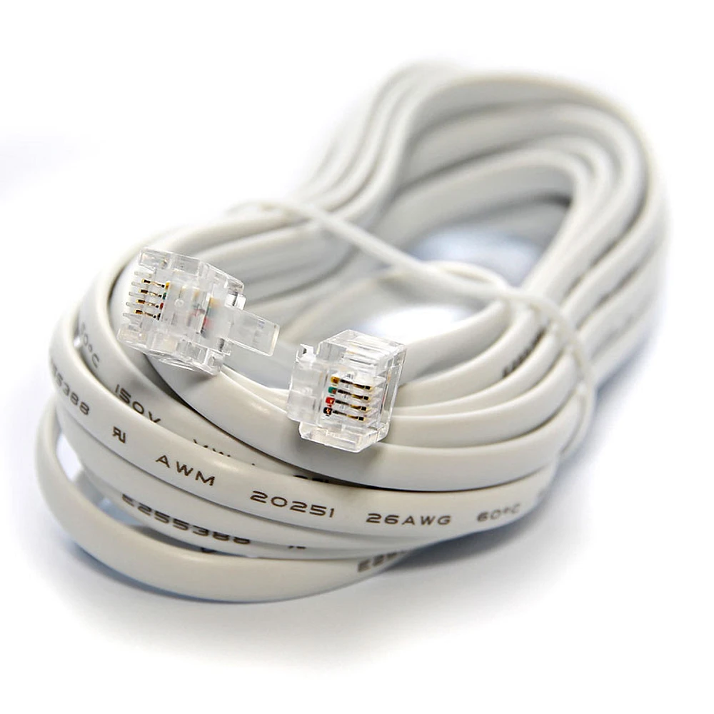 UltraLink Telephone Line Cord Modular Plugs - 12 feet - UHS76WH