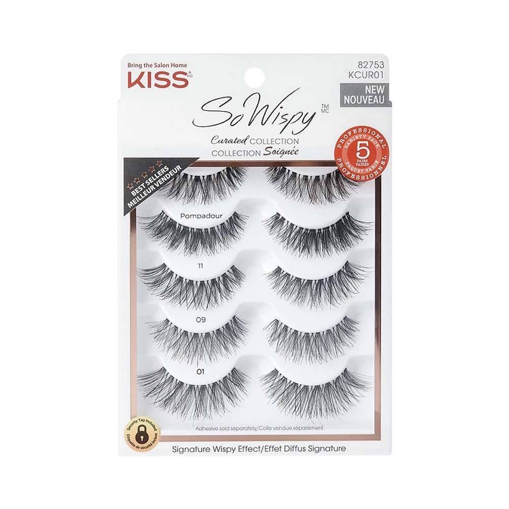 Kiss Curated Collection So Wispy False Lashes Variety Pack - 5 pairs