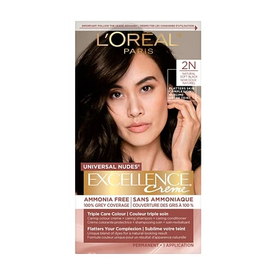 L'Oreal Paris Excellence Creme Universal Nudes Permanent Hair Color - Soft Black (2N)