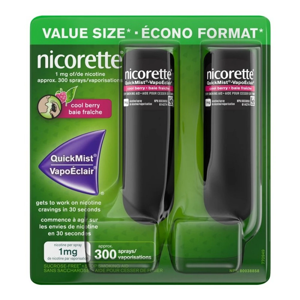 NICORETTE QuickMist Nicotine Spray - Cool Berry - 2 x 150 doses