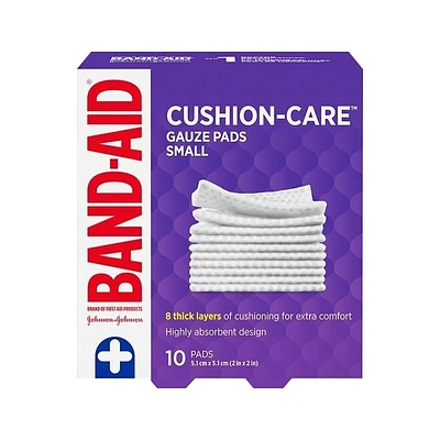 BAND-AID Cushion-Care Gauze Pads - 5.1 x 5.1 cm - Small - 10's