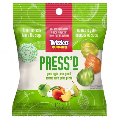 Twizzlers Pressed Green Apple Pear Peach Gummies - 100g