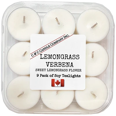 C&C Soy Tealight Candles - Lemongrass Verbena - 9 pack