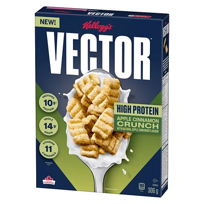 Kellogg's Vector High Protein Cereal - Apple Cinnamon Crunch - 306g