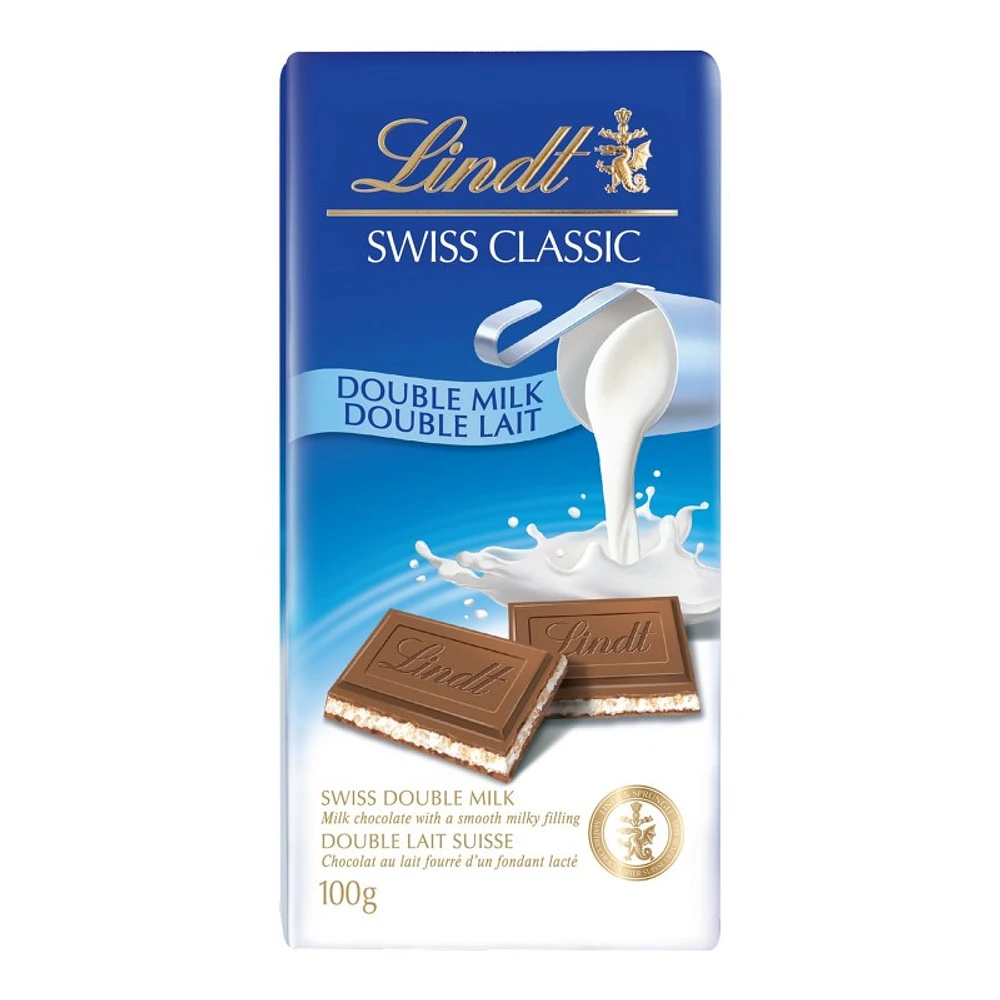 Lindt Swiss Classic Milk Chocolate Bar - Double Milk - 100g