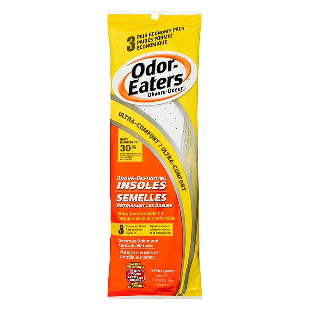 Odor-Eaters Odour Destroying Insoles - 3 pairs