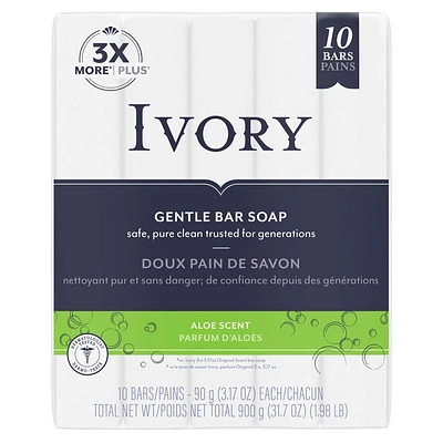 Ivory Bar Soap - Simply Aloe - 10 x 90g
