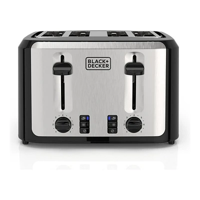 BLACK+DECKER 4-Slice Toaster - Stainless Steel/Black - TR7847-1BDC