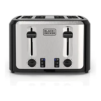 BLACK+DECKER 4-Slice Toaster - Stainless Steel/Black - TR7847-1BDC