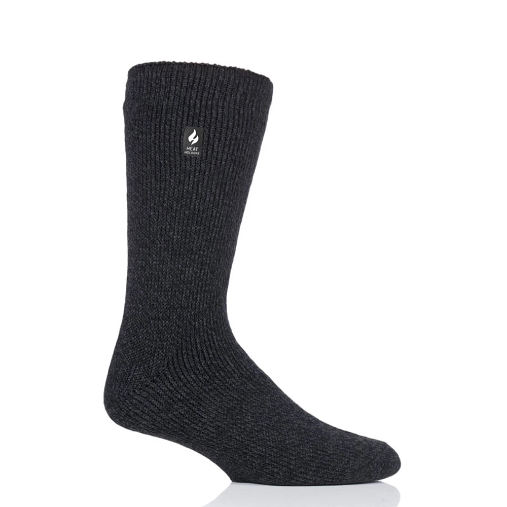 Heat Holder Men's Twist Crew - Black/Charcoal - Size 7-12