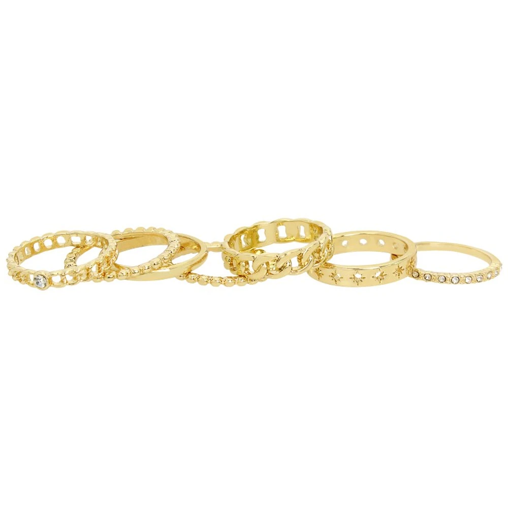 Steve Madden Star Ring Set - Gold