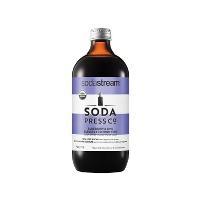 SodaStream SodaPress Syrup Drink Mix - Organic Blueberry & Lime Soda - 500ml