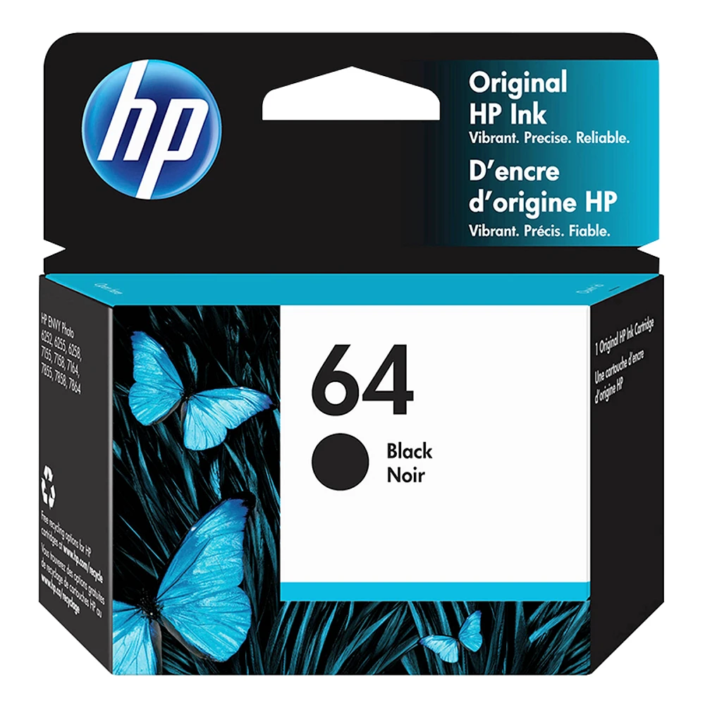 HP 64 Black Printer Ink Cartridge