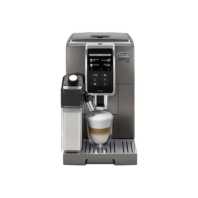 De'Longhi Dinamica Plus Fully Automatic Smart Espresso Machine with Cappuccino- Titanium