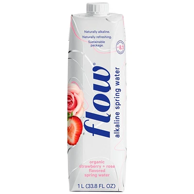 Flow Organic Alkaline Spring Water - Strawberry Rose - 1L