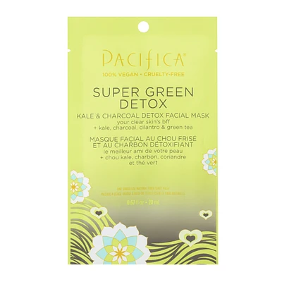 Pacifica Super Green Detox Kale and Charcoal Facial Mask - 20ml