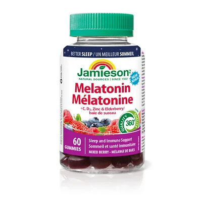 Jamieson Melatonin Gummies with Vitamin C and D - 60's