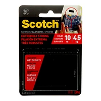 Scotch Extreme Self-Adhesive Hook-and-Loop Fasteners - Black - 2's