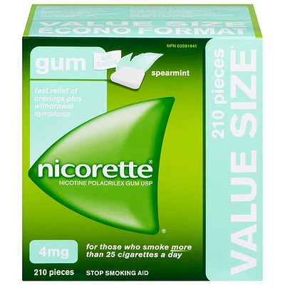 Nicorette Nicotine Gum - Spearmint - 4mg - 210s
