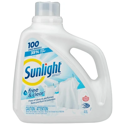 Sunlight Liquid Laundry Detergent - Free & Clear - 4.0L