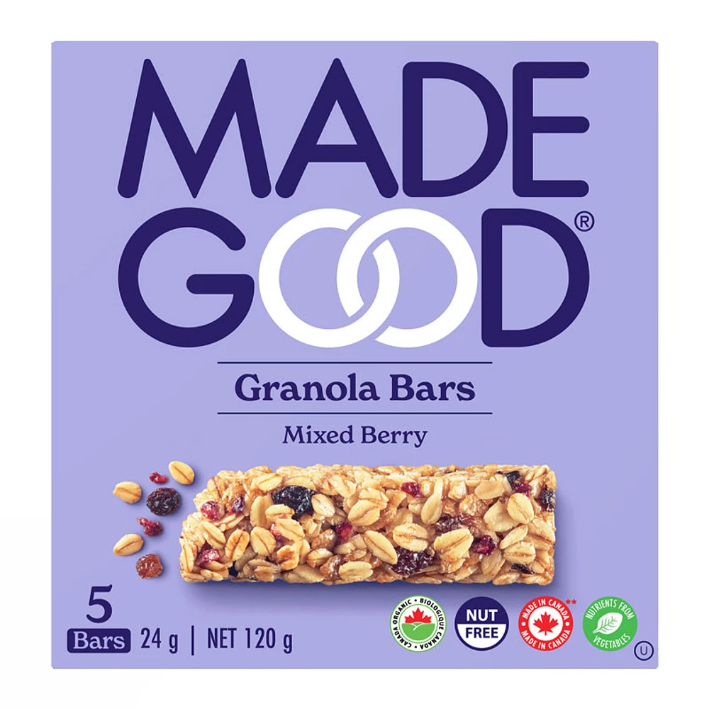 MadeGood Granola Bars - Mixed Berry - 5x24g