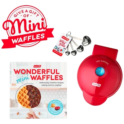 Dash Mini Waffle Gift Set - Red - DMWGS001RD