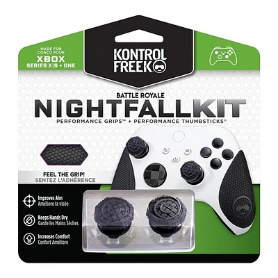 KontrolFreek Nightfall Kit Gamepad Attachment Tip Pads and Grips for Xbox One/Series X|S - Black - PK-2345-XBX
