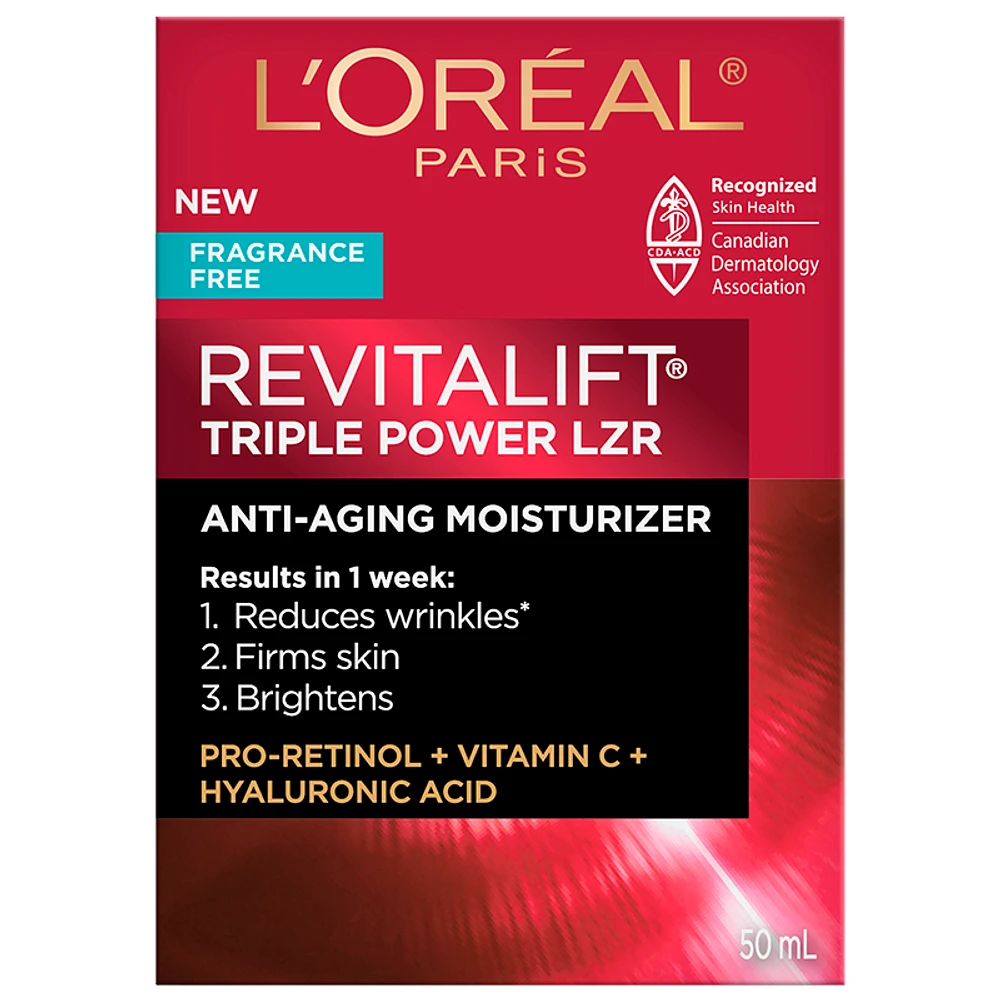 L'Oreal Revitalift Triple Power LZR Anti-Aging - Fragrance Free Moisturizer - 50ml