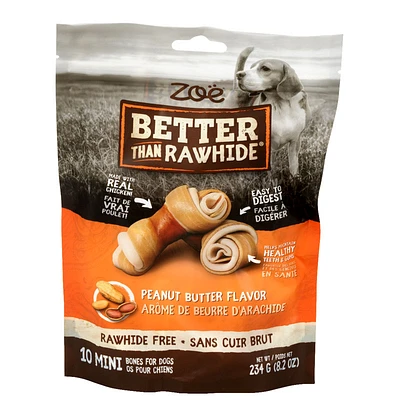 ZOE Better Than Rawhide - Peanut Butter - 10 Pack - 234g