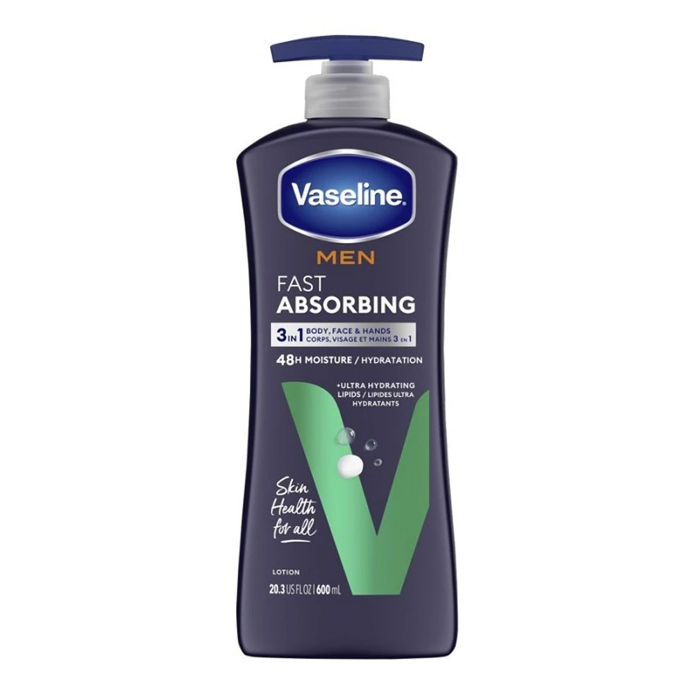 Vaseline Men Fast Absorbing Lotion - 600ml