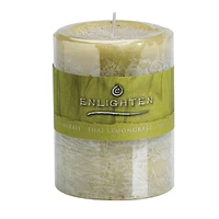 Enlighten Pillar Candle - Lemon Grass - 3x4inch