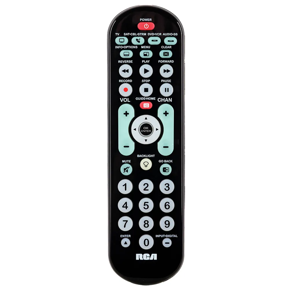 RCA 4 Device Big Button Remote - Black - CRCRBB04GR