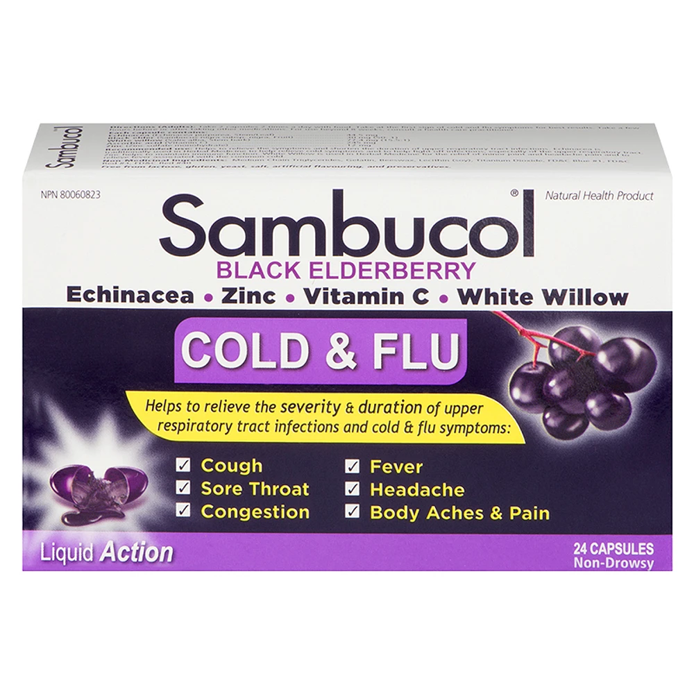 Sambucol Cold & Flu Capsules - 24s