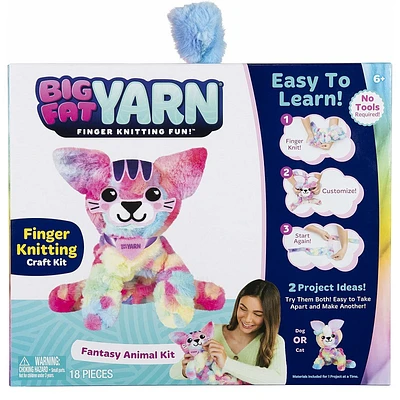 Big Fat Yarn Fantasy Animal Finger Knitting Craft Kit - 11.75 x 10 x 2.5 Inches