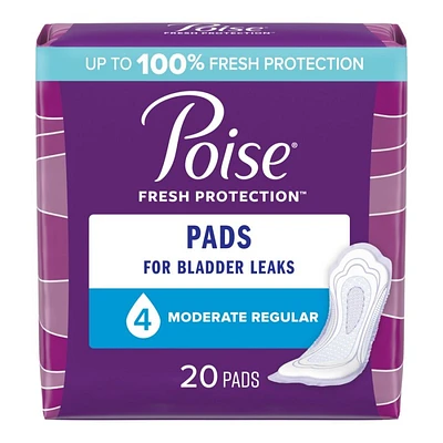 Poise Incontinence Pads - Moderate Absorbency - Regular - 20 Count