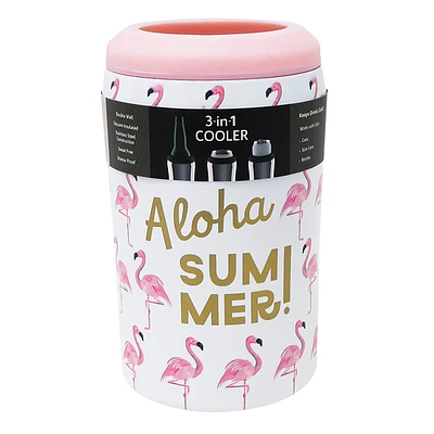 Cambridge 3-in-1 Can Cooler - Flamingo