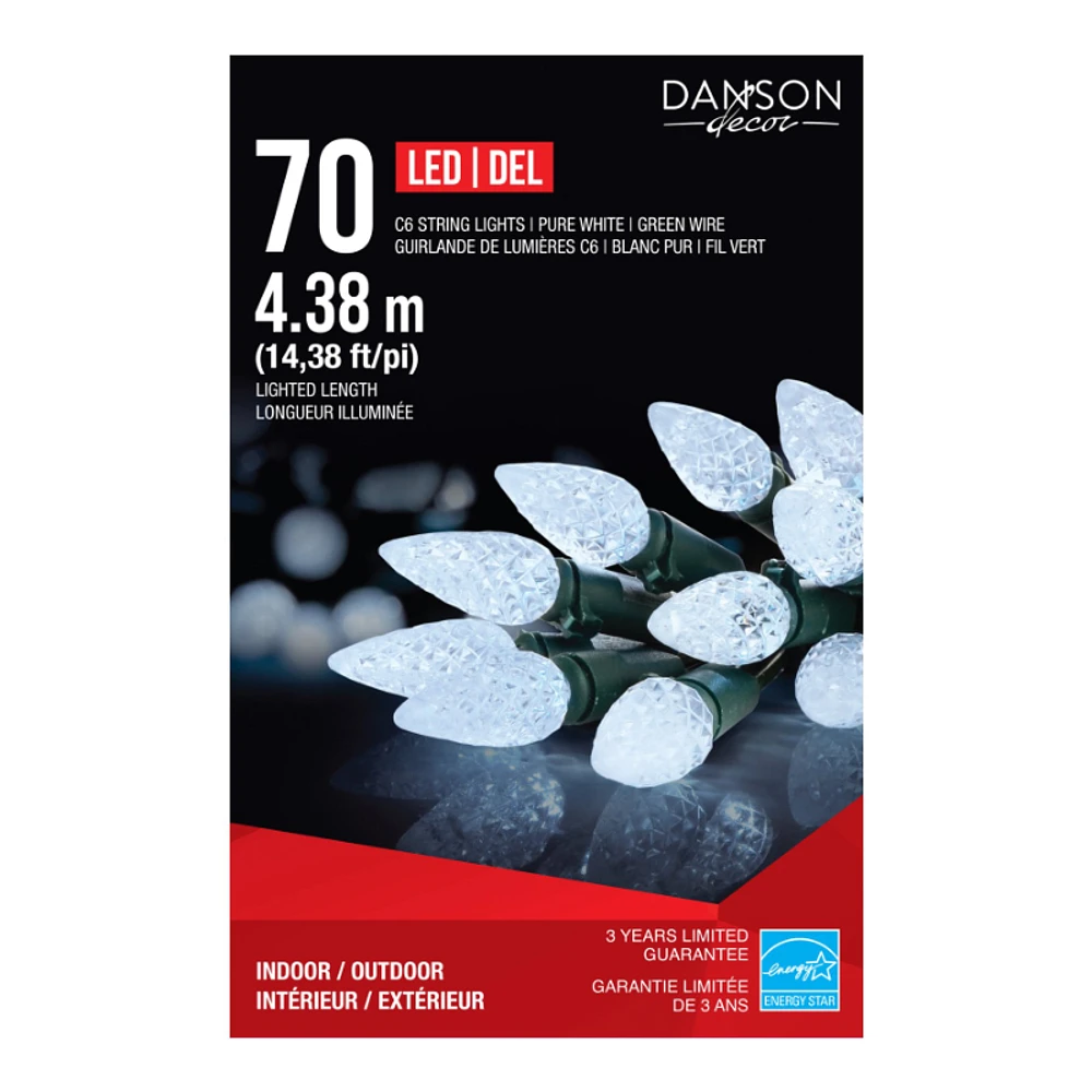 Danson Decor LED String Lights - Pure White - 4.38m - 70 Lights