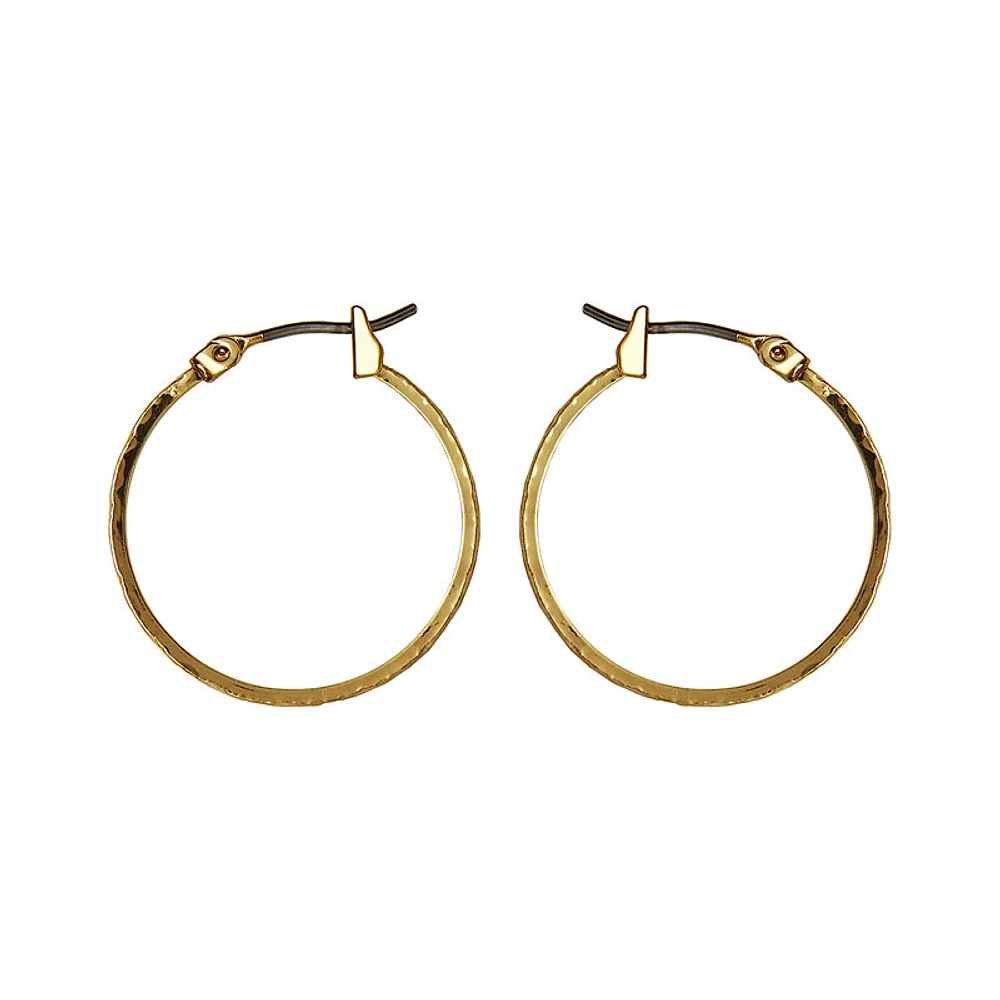 Anne Klein Small Leaf Hoop Earrings - Gold