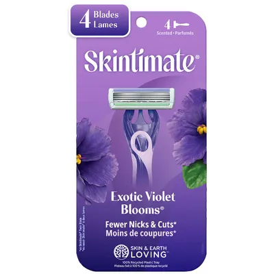 Skintimate Disposable Razors - Exotic Violet Blooms - 4's