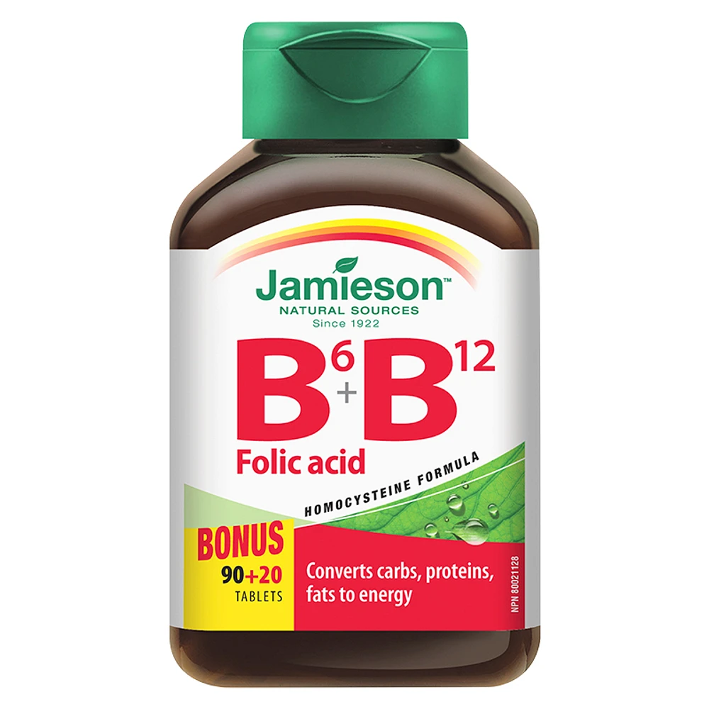 Jamieson Vitamin B6 + B12 and Folic Acid - 90's