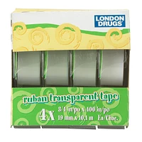 London Drugs Ruban Transparent Tape - 4 Pack