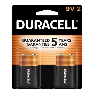 Duracell Coppertop 9V Alkaline Batteries - 2 pack