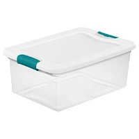 Sterilite Storage Box with Locking Lid - Clear/Sea - 14L