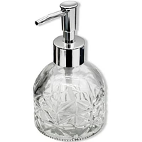 Etched Glass Soap Dispenser with Pump