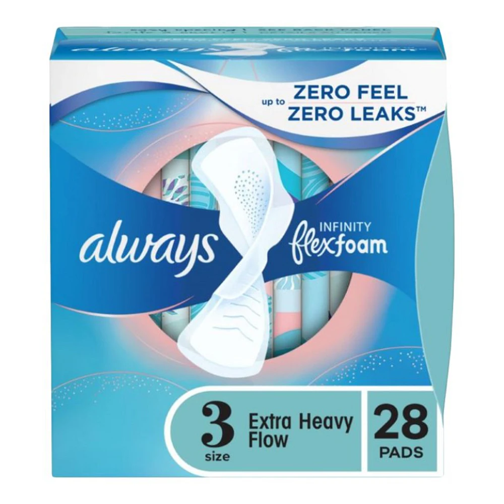 Always Infinity Sanitary Pads - Extra Heavy - Size 3 - 28's