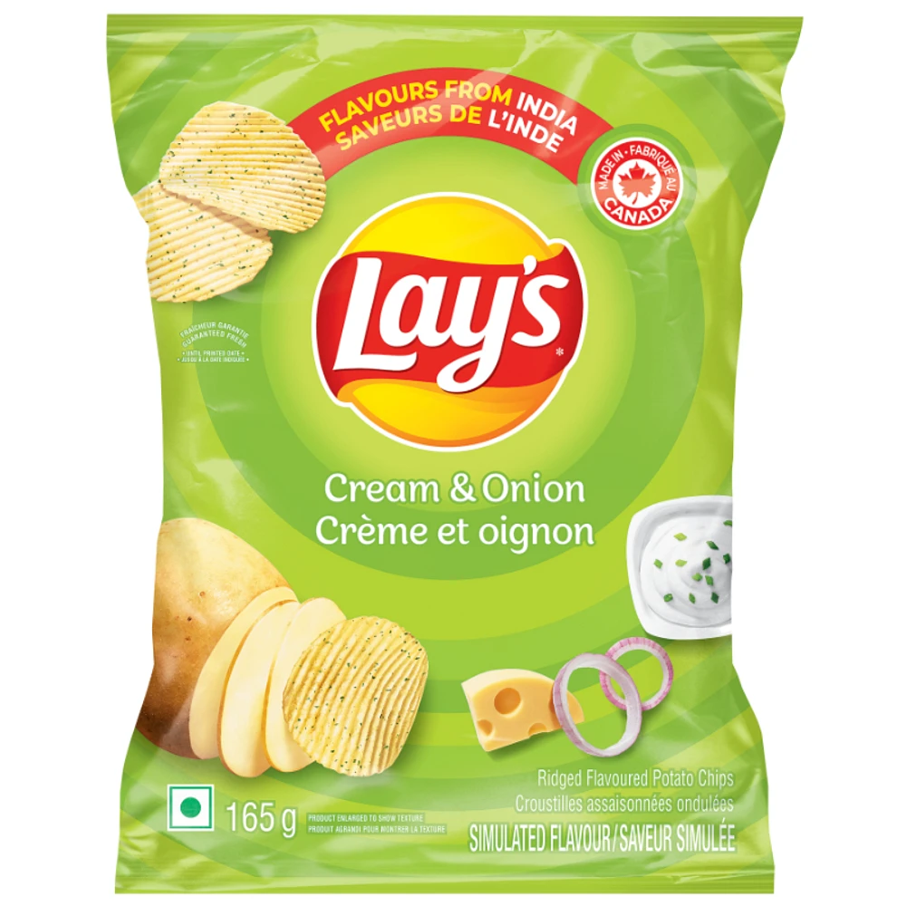 Lay's Potato Chips - Cream and Onion - 165g