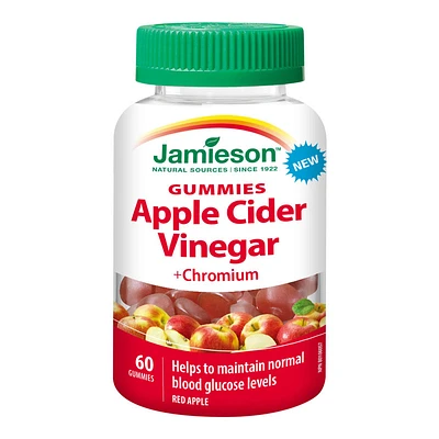 Jamieson Gummies Apple Cider Vinegar + Chromium - Red Apple - 60s